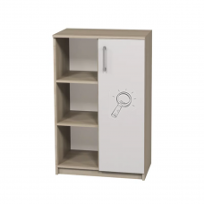 Dulap semi-închis cu o ușă stânga-dreapta și imprimare foto