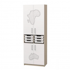 Dulap închis cu cutii de depozitare din plastic