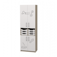 Dulap închis cu cutii de depozitare din plastic