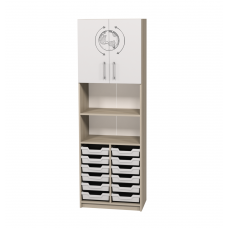 Dulap semideschis cu cutii și imprimare foto