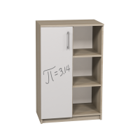 Dulap semi-închis cu o ușă stânga-dreapta și imprimare foto