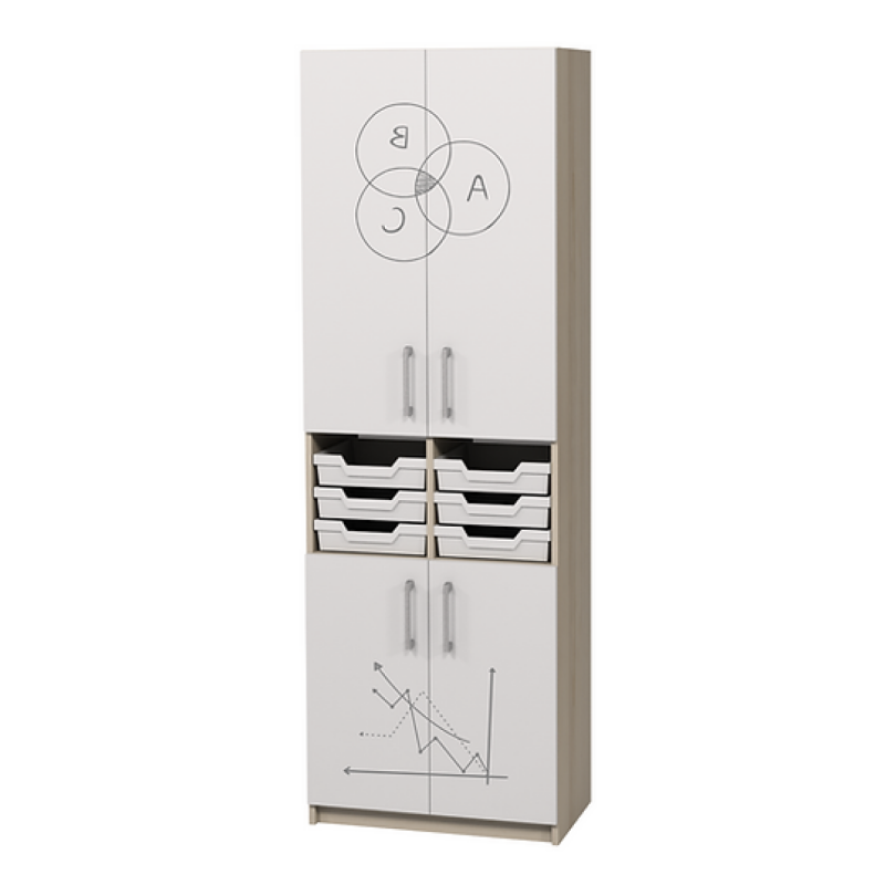 Dulap închis cu cutii de depozitare din plastic