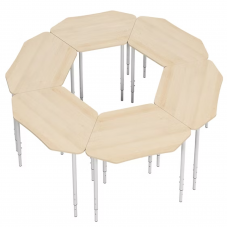 Set de bănci școlare hexagonale (6 buc.)